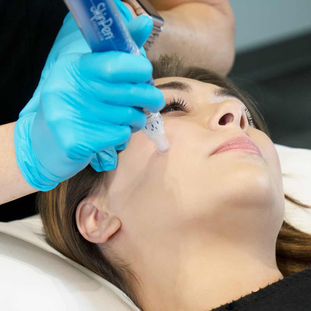 Austin Non-Surgical Cosmetic Treatments model receiving treatment