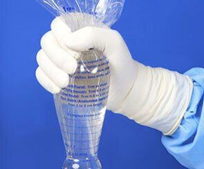 bag with fluid being squeezed